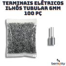 Terminais Elétricos Ilhós Tubular 6mm 100 Pç