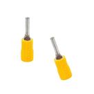 Terminal Cabo 4mm a 6mm Pino Agulha Curto Amarelo 100un
