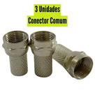 Terminal Conector RG6 Comum e Compressão P/ Cabo Coaxial Fio de Antena