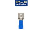Terminal Femea Pre Isolado 1,5 - 2,5mm Azul - Pacote com 20 Pecas Eletrokit