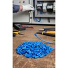 Terminal Garfo Azul 2,5mm M4 - Kit 200 Pçs