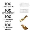 Terminal Macho e Fêmea Com Trava 6,3mm + Luvas Isolantes Terminal Macho e Fêmea Com Trava 6,3mm + Luvas Isolantes