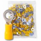 Terminal Olhal Argola Anel Pré-isolado 4 a 6mm M6 Amarelo 100 Peças RV5.5-6