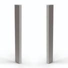Terminal para Rodapé Plasbil Nobre PVC 1142.2 Cinza, 15 x 151 mm