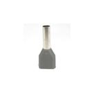 Terminal Pino Tubular Duplo 0.75mm Cinza Com 100 Panzel