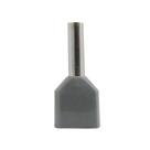 Terminal Pré-isolado Pino Tubular Duplo 4,0mm² - Cinza - 50 Unidades