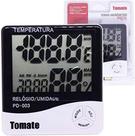 Termo Higrômetro Digital Medidor Umidade Temperatura Relógio Digital Tomate PD-003 Termo Higrômetro Digital Medidor Umidade Temperatura Relógio Digital Tomate PD-003