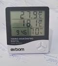 Termo-Higrômetro Digital temperatura interna e externa, umidade e relogio