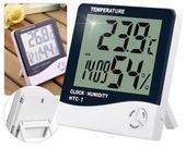 Termômetro Higrômetro Termo higrômetro Digital HTC-1 para Temperatura Umidade e Relógio com Alarme Termômetro Higrômetro Termo higrômetro Digital HTC-1 para Temperatura Umidade e Relógio com Alarme