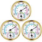 Termômetro Weewooday, 3 peças, ouro, 5 cm, higrômetro 2 em 1
