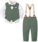 Terno de 5 peças para meninos SANGTREE Green Herb de 9 a 12 meses