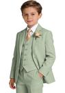 Terno de verão Trasign para meninos, tamanho 14, linho, slim fit, verde claro