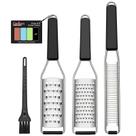 Terno Lemon Zester Grater Cambom de três peças em aço inoxidável
