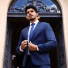 Terno Microfibra Slim Fit Marca D'água - Chumbo