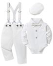 Terno para bebês SANMIO, 4 peças de roupa de batismo e Páscoa, 0-24M