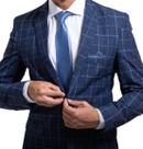Terno Poliviscose Azul xadrez antuerpia