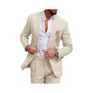 Terno Slim Fit Masculino De Linho Para Casamento Na Praia, Festa De Formatura, Tuxedo Casual De 2 Terno Slim Fit Masculino De Linho Para Casamento Na Praia, Festa De Formatura, Tuxedo Casual De 2