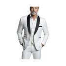 Terno Slim Fit Masculino Preto E Branco De Tamanho Grande Em Três Peças Para Casamento De Outono