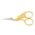 Tesoura artesanal Gingher Stork Bordado 9 cm com capa de couro