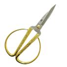 Tesoura asa retro cabo decorado dourado 19cm para corte artesanato costura patch