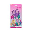 Tesoura Barbie Tris - 13cm com Lâminas Decoradas e Cabo Roxo
