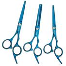 Tesoura Blue Titanium Navalha5,5” Laser7" Desbates 6" Vertix