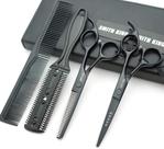 Tesoura de cabelo Smithking de 5,5 polegadas com conjunto de pentes finos pretos
