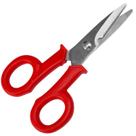 Tesoura De Cabista P/ Instalador De Cabos Telefonia Vermelha