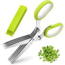 Tesoura de Cozinha 5 Lâminas Aço Inoxidável Culinária Multiuso Cortar Picar Verduras Salsa Salsinha Manjericão Cebolinha Folhas Ervas com Praticidade