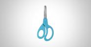 Tesoura Escolar Brw Curva Neon AZUL