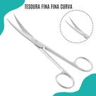 Tesoura Fina Fina Curva Dissecaçao Estagio Aço Inox