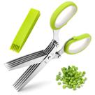 Tesoura Herb Scissors X-Chef Multipurpose 5 Blade Kitchen Green