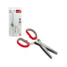 Tesoura Multi Corte 5 Lâminas Inox Vermelha