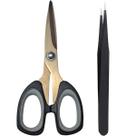 Tesoura Multiuso Lamina Titanio 13cm Pinça Precisão Black