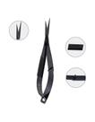 Tesoura para Sobrancelhas, 4.75 Ponta Reta, Inox, Preto