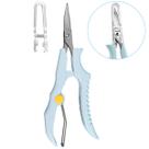 Tesoura Ponta Curva Arremate Acabamento Artesanato 12cm Azul