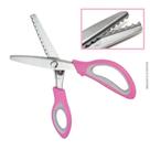 Tesoura Profissional Escalope Para Tecido Papel Eva Couro ROSA