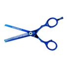 Tesoura semi dentada 5.5 polegadas azul desfiadeira