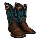 Texana Durango Kids Marrom Cano bordado Verde e Laranja