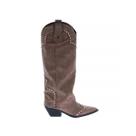 Thalia - Bota Country Feminina com Capa e Tachas Marrom