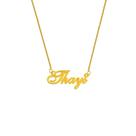 Thays colar de nome folheado a ouro