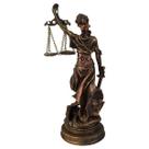 THEMIS DEUSA DA JUSTIÇA Pequena com BALANCA Cor Dourado com Bronze