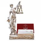 Themis Deusa Justiça Porta Cartão Dourado Ou Branco Resina