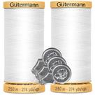 Thread Gutermann Natural Cotton 50wt 250m, pacote com 2 unidades com enfiadores de agulha
