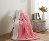 Throw Bedding DaDa Bedding Luxury Faux Fur Roses rosa 160x230cm