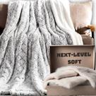 Throw Bedding DaDa Bedding, pele sintética branca de luxo, 50x60 cm