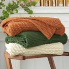 Throw Bedding Longhui Bedding Chunky Cable Knit verde oliva