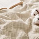Throw Blanket Bedsure 100% algodão Muslin Twin XL Bege