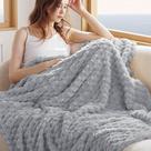 Throw Blanket Bedsure Cozy para mulheres, cinza nublado, 127 x 152 cm