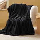 Throw Blanket Bedsure, lã de flanela preta, 130 x 150 cm